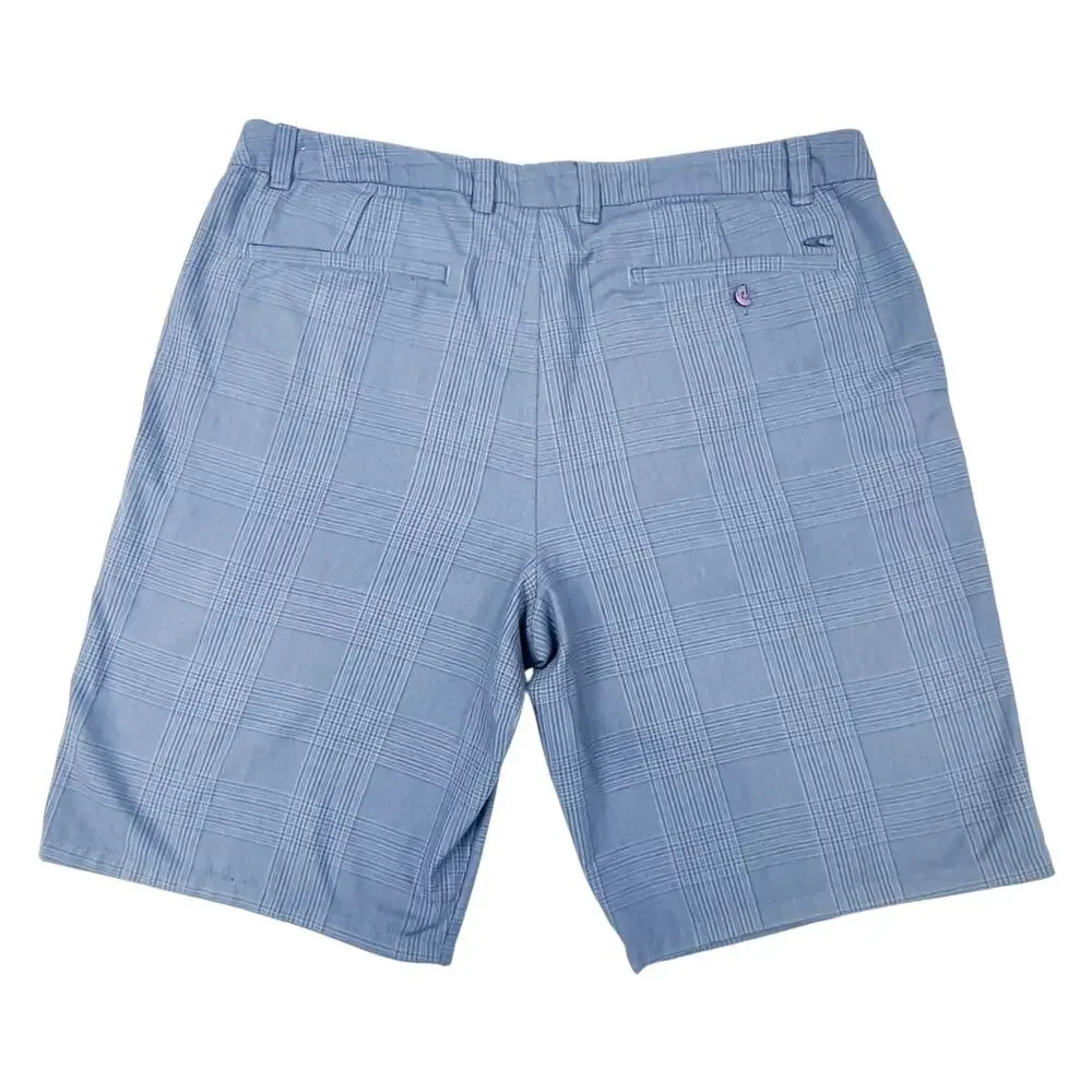 O'Neill Men's Gray Plaid Hybrid Shorts Size 38